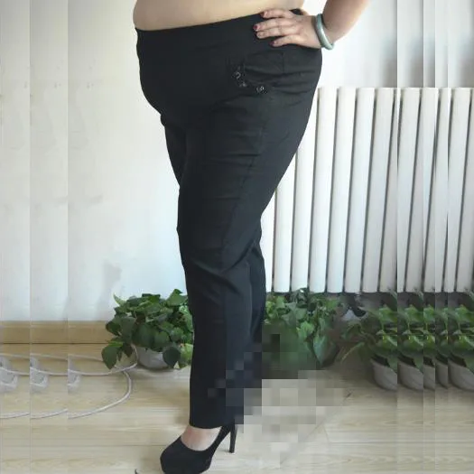Модные женские брюки размера плюс 3XL 4XL, эластичные прямые брюки с высокой талией, женские обтягивающие брюки среднего возраста с карманами J701