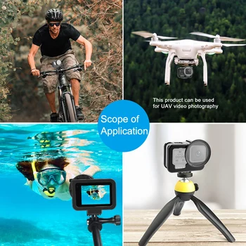 

Housing Cage Aluminum Alloy Protective Shell Action Camera UV Lens Removable Dustproof Microphone Adapter Black For GoPro HERO9