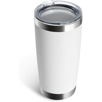 

20Oz Stainless Steel Tumbler with Lid, Reusable Metal Coffee Tumbler, Double Wall Vacuum Insulated Tumbler Drink Cup