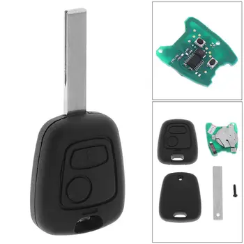 

433MHz 2 Buttons Remote Car Key Fob Shell Replacement with PCF7961 Chip and HU83 Uncut Blade for Peugeot 307 Citroen 73373067C