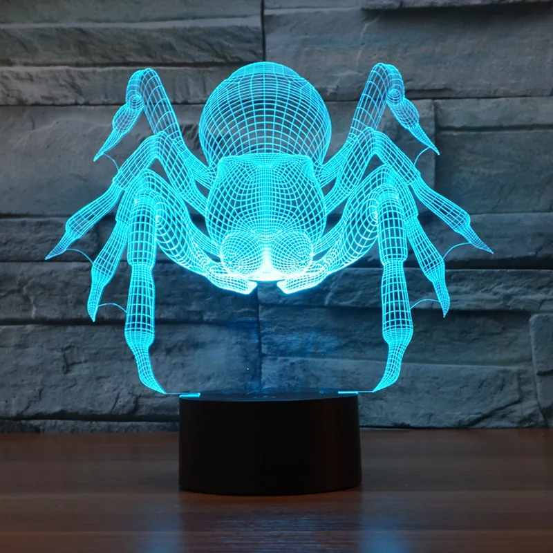 

2019 Foreign Trade New Style Spider 3D Lamp Colorful Touch Control Charging LED Visual Lamp Gift Celebration Lamp 3059