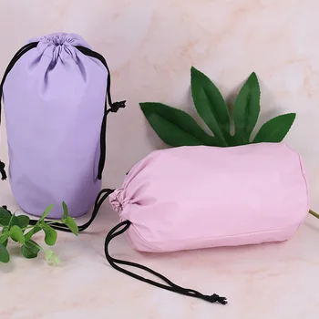 

Solid Color Simple Makeup Bag Portable Travel Sports Drawstring Top Storage Bag Waterproof Drawstring Pu Makeup Bag