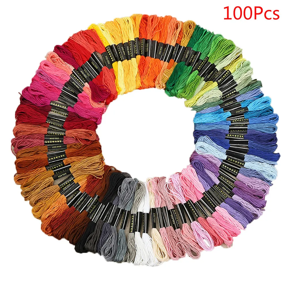 24/50/100/150 шт случайных цветов вышивки DIY с черными полосками нити нить, Аналогичная DMC нить Skein Вышивка крестом#15 - Цвет: B