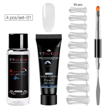 

4PCS Poly Extension Nail Gel Set Building Acrylic Quick Builder Kit Pure Color Extension Gel Nail Polish Soak Off UV LED Nail