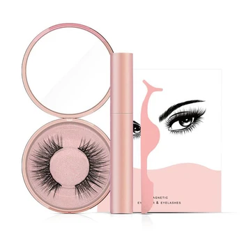 

Women Magnetic False Eyelashes Natural Eyelashes Extension Liquid Eyeliner And Tweezer For All Skin Types