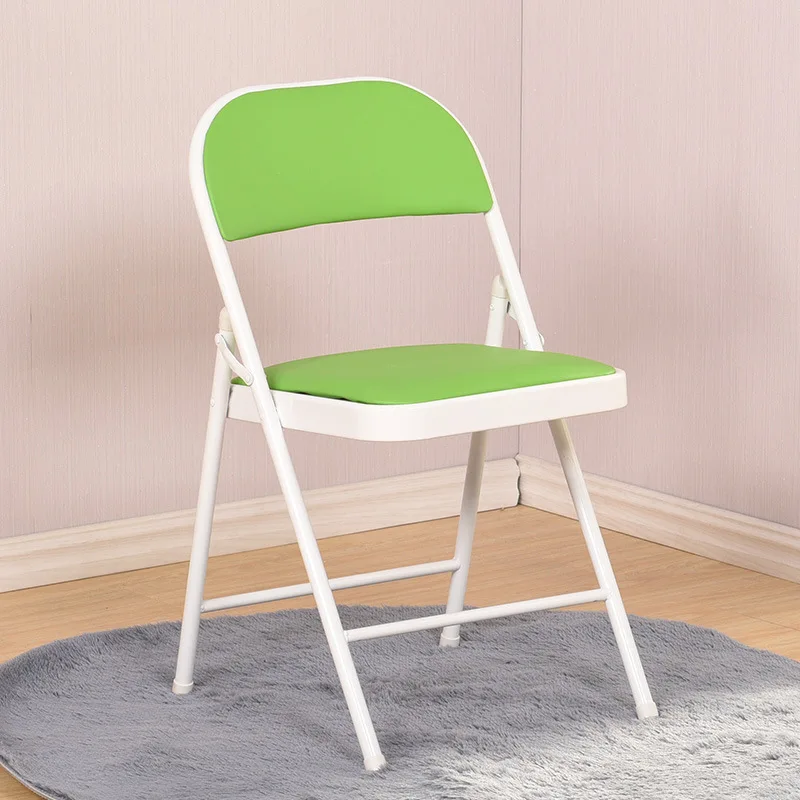 Стальные складные табуреты, заднее кресло, мебель для дома, гостиная, складной табурет, портативный обеденный стул, маленький табурет, табурет - Цвет: Sponge seat C