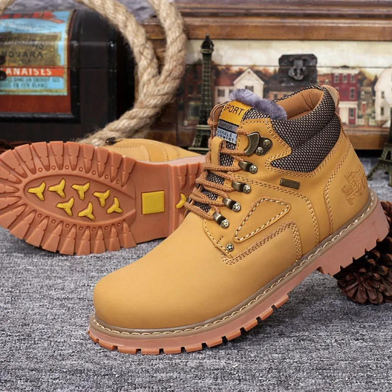 

Martin Boots Men's British-Style Hight-top Worker Boot 2019 Autumn And Winter New Style Genuine Leather Combat Boots Vintage Mot