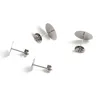 50pcs Stainless Steel 3 4 5 6 8 10 12mm Stud Pin Earring Base Earring Settings DIY For Jewelry Making 2