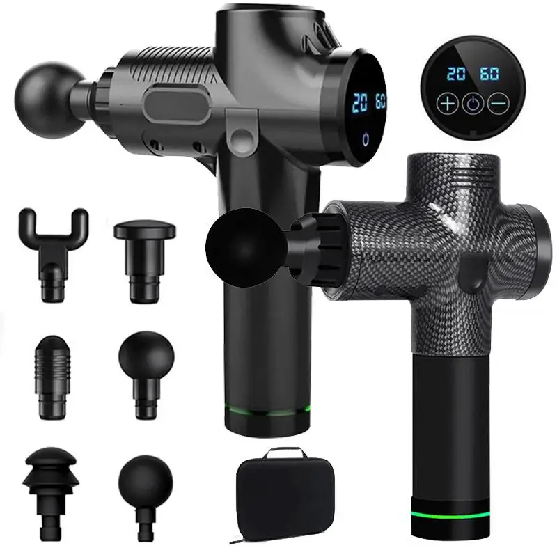 Deep Muscle Massage Gun Percussion 30 Speeds Body Massager 6 Heads Fascia Gun Electric Pulse Back and Neck MG47229