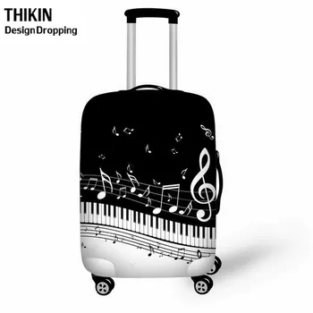 

THIKIN Fashion Piano Music Notes Print Travel Accessories Cases for Women Suitcases Protective Covers S-XL Dust Luggage Cover