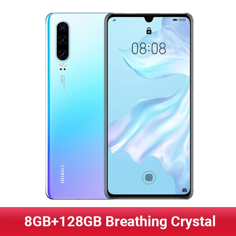 Huawei P30, 8 ГБ ОЗУ, 128 Гб ПЗУ, смартфон Kirin 980, четыре ядра, мобильный телефон, экран 6,1 дюйма, 40 МП, 3 камеры, Android 9, NFC, супер зарядка - Цвет: Breathing Crystal