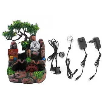 

Simulation Resin Desktop Fountain Rockery Decor Atomizing Home Ornament Decoration Tree Fish Tank Ornament Decor Table Ornament