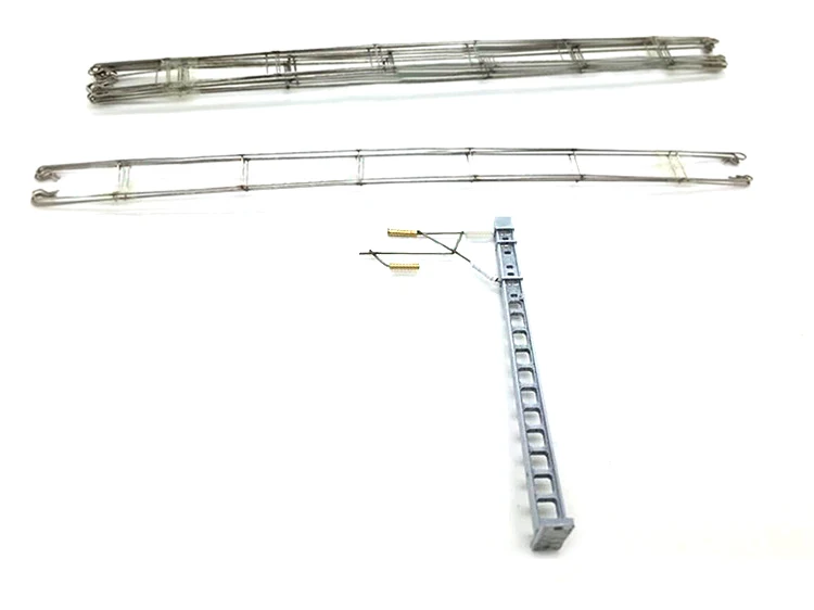 1:87  HO ratio  Alloy electrified railway catenary  Stringing post + wire + screw  Train model accessories 2