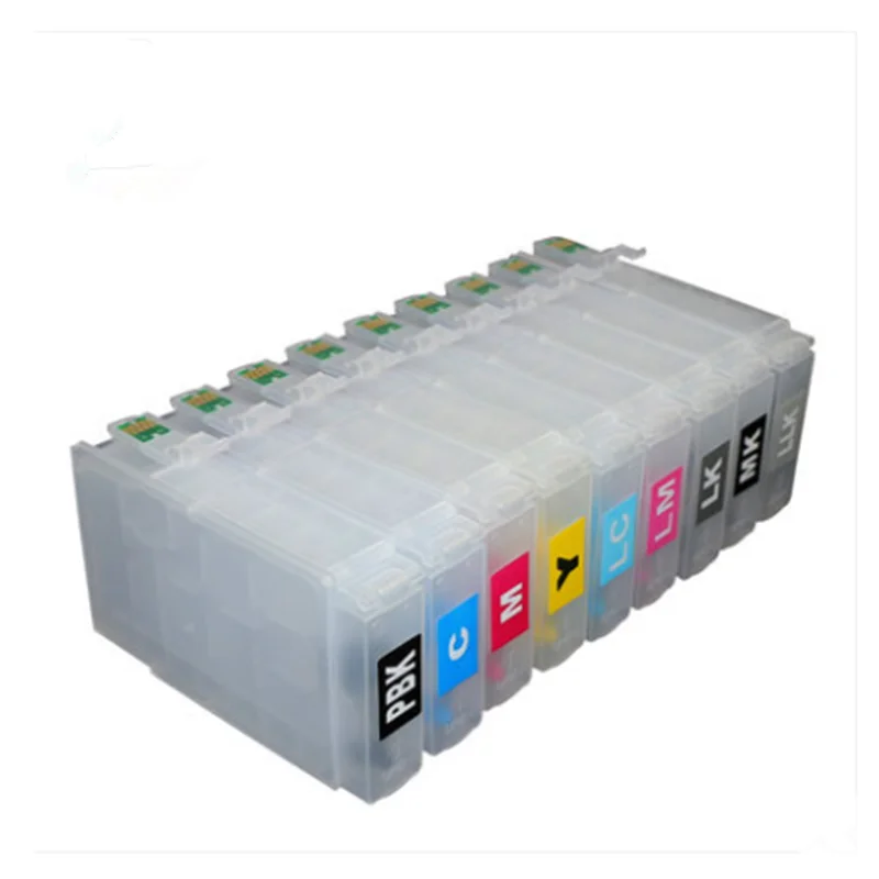 30ML 80ML Empty Refillable Ink Cartridge or ARC Auto Reset Chip For Epson P600 R3000 9Colors Printers