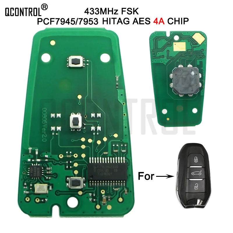 3 Bottoni Ds Smart Remote Key Pcb 433Mhz 7945 Chip Per Peugeot 508/Citroen C4