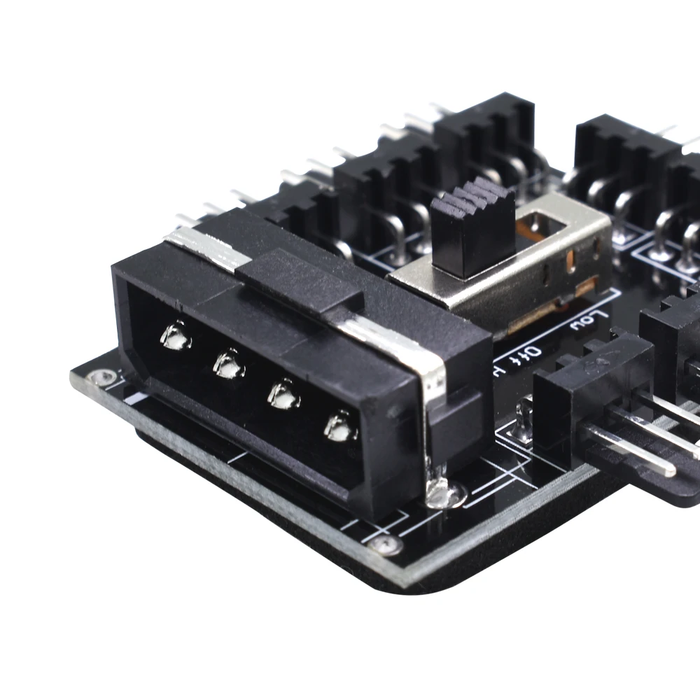 TISHRIC 1 to 8/10 4Pin Molex Cooler Cooling Fan Hub Splitter Cable PWM 3Pin Power Supply Speed Controller Adapter For PC Mining