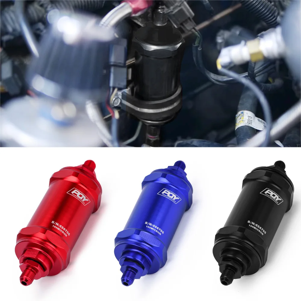 Hypertune AN6 / AN8 AN10 Inline PQY топливный фильтр E85 этанол с 100 микрон элемент из нержавеющей