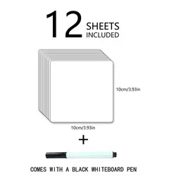 12 Uds pizarra pegatinas DIY extraíbles Etiqueta de borrado en seco notas adhesivas con una pluma.