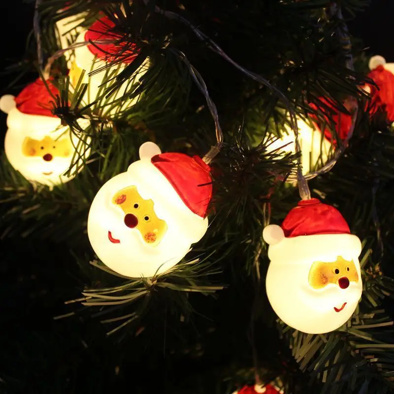 

Amazon hot style new Santa head battery light string lights LED Christmas lights string