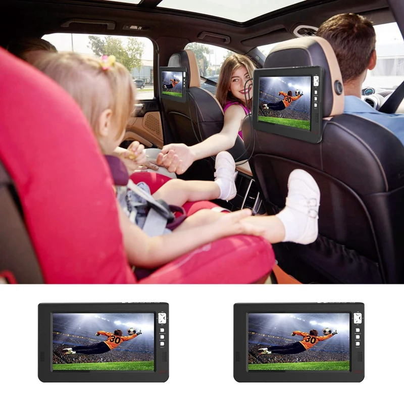 Портативный 9 дюймов TFT светодиодный 1080P HDMI-в H.265 Dvbt2 цифровой аналоговый ТВ автомобильный телевизор Поддержка USB устройство для считывания с tf-карт штепсельная вилка европейского стандарта