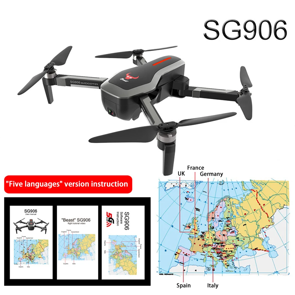 Coupon  SG906 Foldable 800m long distance GPS 5G WIFI FPV 4K Camera HD drone Brushless motor Selfie RC dron