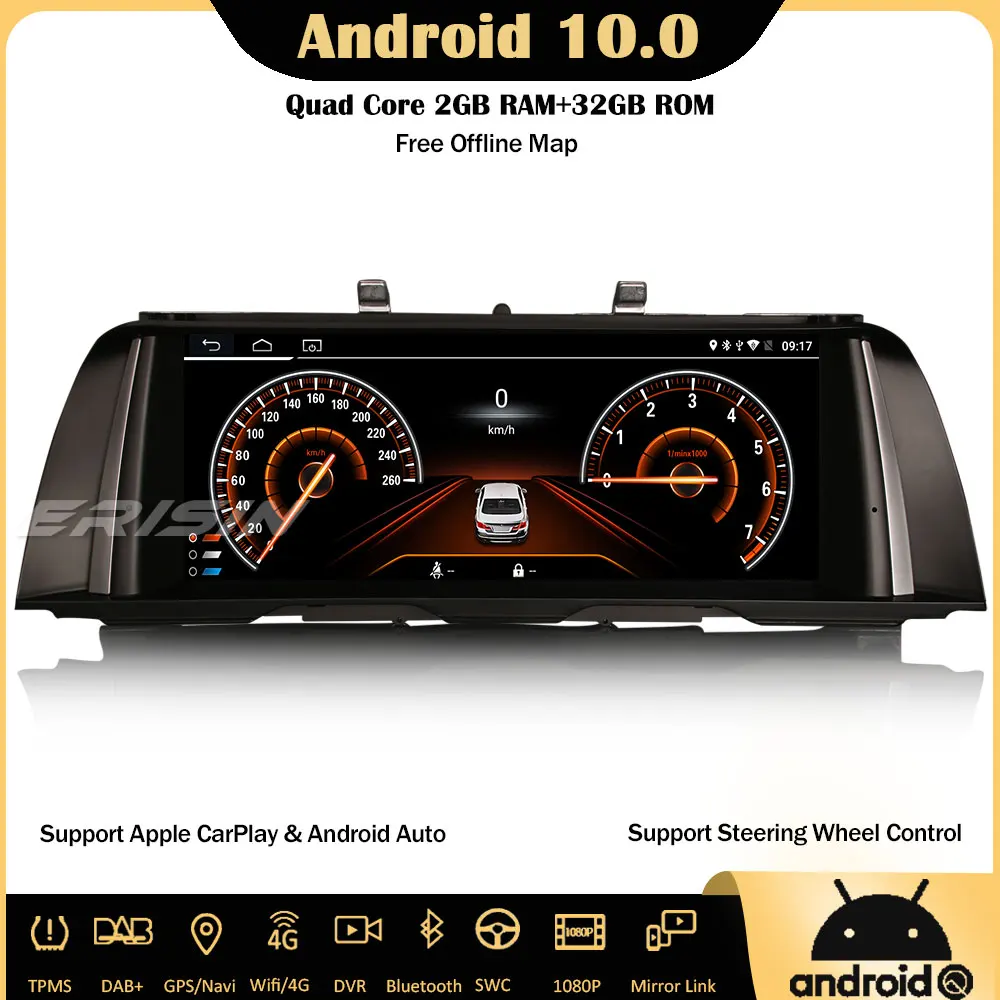 Erisin 2625 10 25 &quotCarPlay Android Авторадио GPS SWC DAB + USB RDS 4G SatNav Bluetooth IPS для BMW 5 серии F10/F11 |