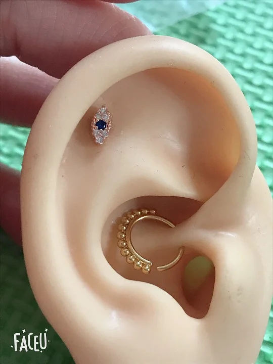 Серьга с короной для пирсинга тела Ювелирное Украшение искусственным цирконием 4