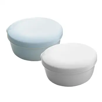 

2pcs Soap Boxes Round Plastic Draining Layer Soap Dish Holder Soap Tray with Lid for Toilet Bathroom