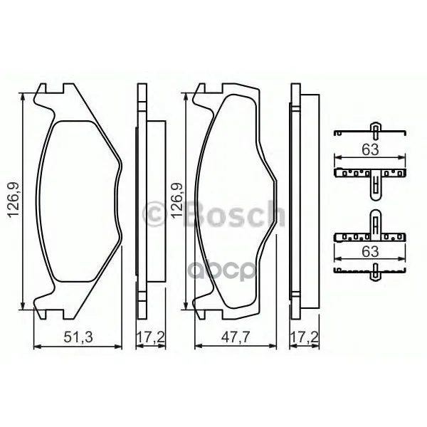 Колодки Тормозные Дисковые Vw Polo 1.0i-1.9d 94- Bosch арт. 0986494057