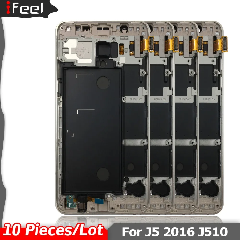 10 Pieces/Lot For Samsung Galaxy J5 J510 J510FN J510F J510M J510H /DS LCD Display Touch Screen Frame Adjust Brightness