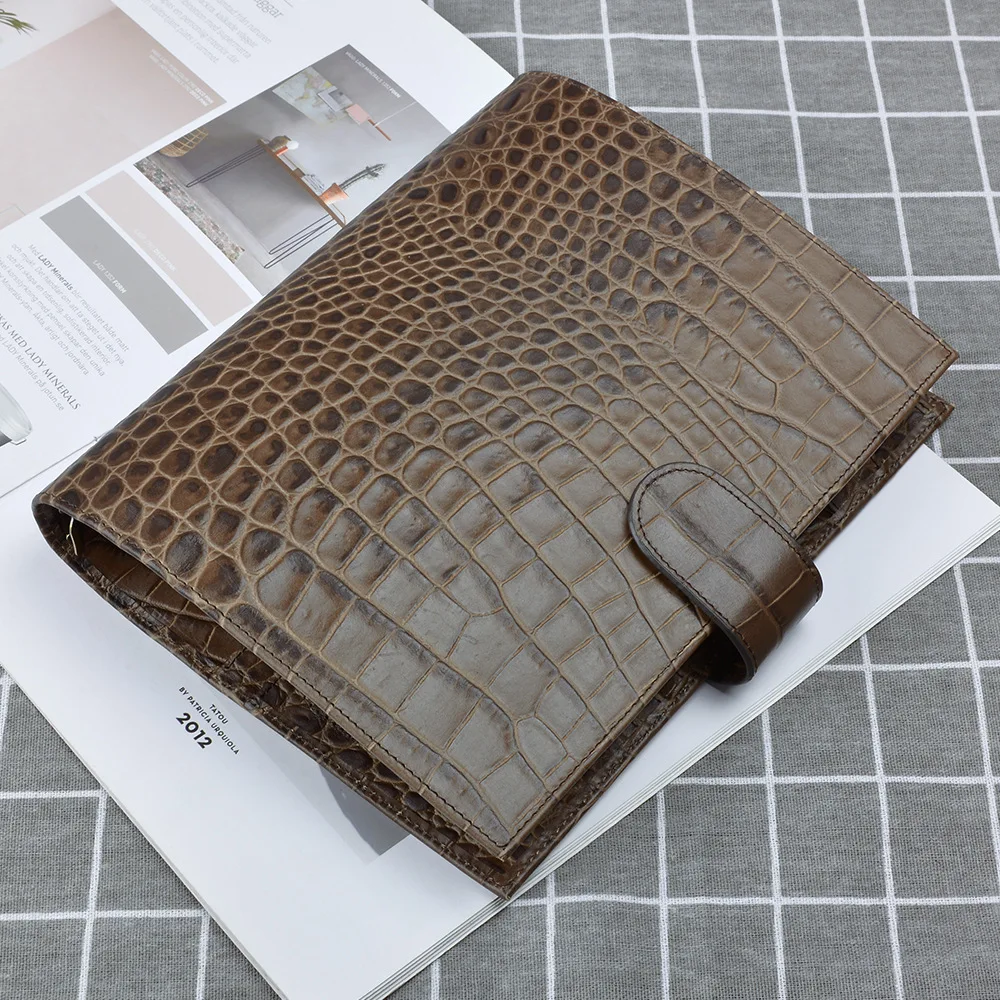 

Crocodile pattern Notebook Diary Notepad Vintage Cowhide Leather Note Book Replaceable Business notebook Gift Traveler Journal