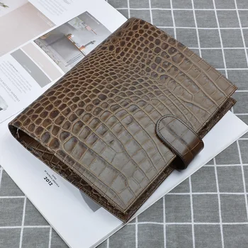 Crocodile pattern Notebook Diary Notepad Vintage Cowhide Leather Note Book Replaceable Business notebook Gift Traveler Journal vintage leather notebook key design vintage cowhide paper retro straps diary doodle book notepads diary