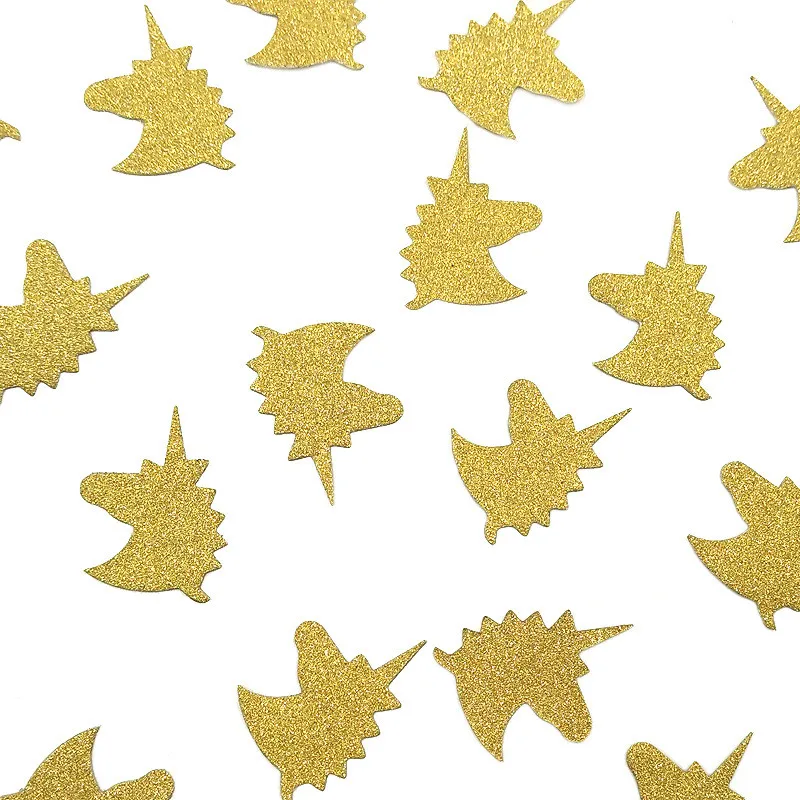 Gold Unicorn Confetti Desktop Baby Shower Party DIY Paper Decoration Hand Throwing Paper Confitii Unicorn Birthday Party ww74 (6)