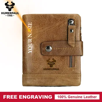 

2020 HOT Genuine Cowhide Leather Men Wallet RFID Short Coin Purse Small Vintage Wallets Brand High Quality Designer Card Holder