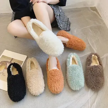 

Maggie's Walker 2020 New Spring Plush Slippers Platform Shoes Indoor Women's Mens Couples Warm Non-slip Floor Home Slippers