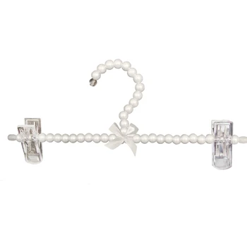 

Kids/Adult Pearl Beaded Pants Hanger W/ Clip Trousers Dress Skirt Clothes Hook