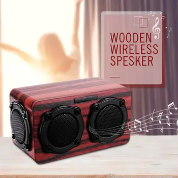 

Wireless Wooden bluetooth4.2 Speaker Dual CH Subwoofer Stereo Hi-Fi FM Radio Portable Outdoor Londspeakers Bass Music Player