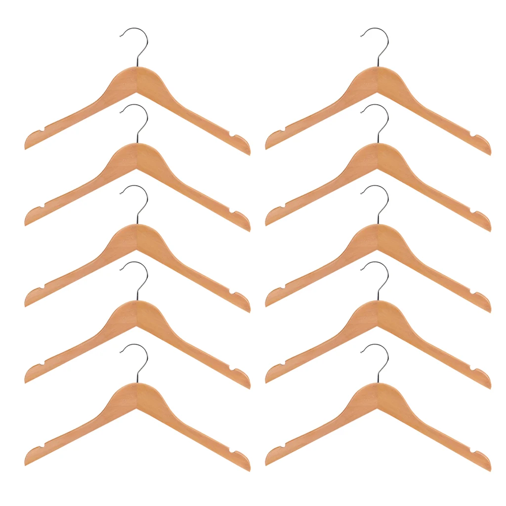 Pack of 10pcs Plain Wooden Baby Kids Nursery Room Wood Coat Clothes Hook Hanger Set 32 cm
