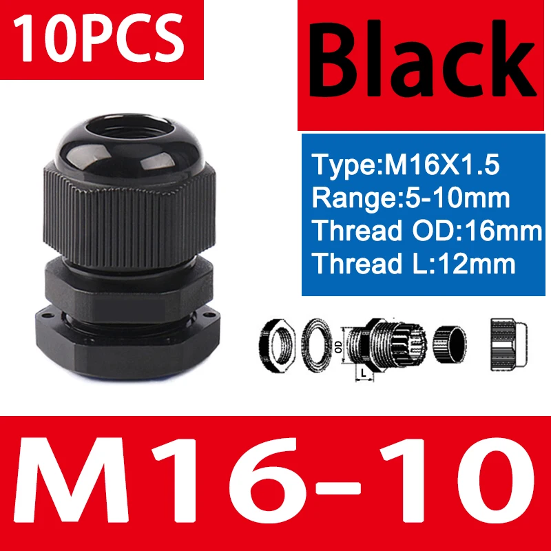 M16-10 BK 10Pcs