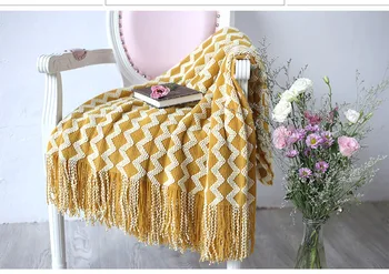 

Nordic Knitted Throw Thread Blanket on the Bed Sofa Travel TV Nap Blankets Soft Towel Bed Tapestry