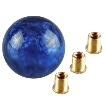

New Marble Style Round Gear Shift Knob M12 x 1.25 with Adapters Fit for Automatic 5-Speed 6-Speed Cars(Navy Blue)