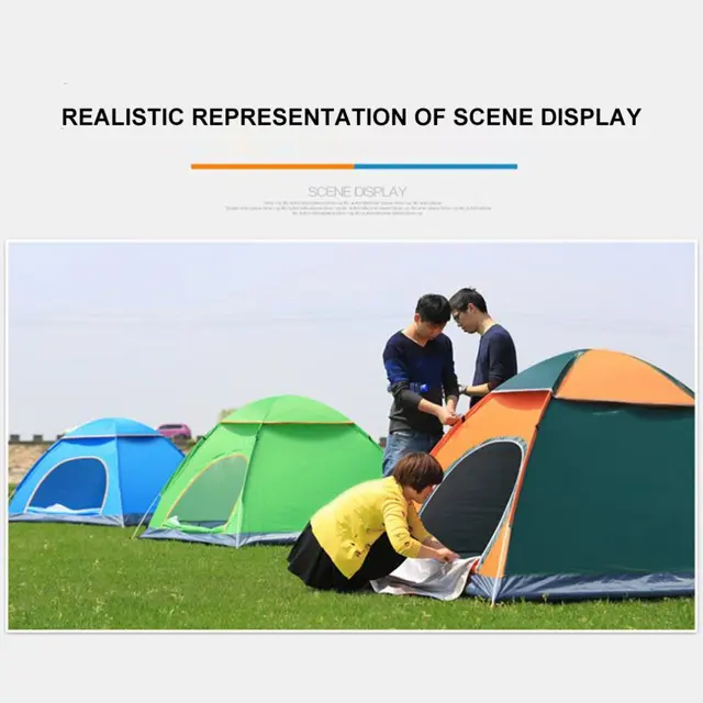 Outdoor Automatic Tents Camping Waterproof Tents 3-4 People Beach Camping Showers Speed Open Double Tent 5