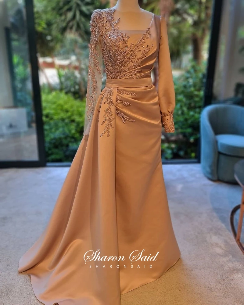 Long Sleeves Muslim Evening Dresses 