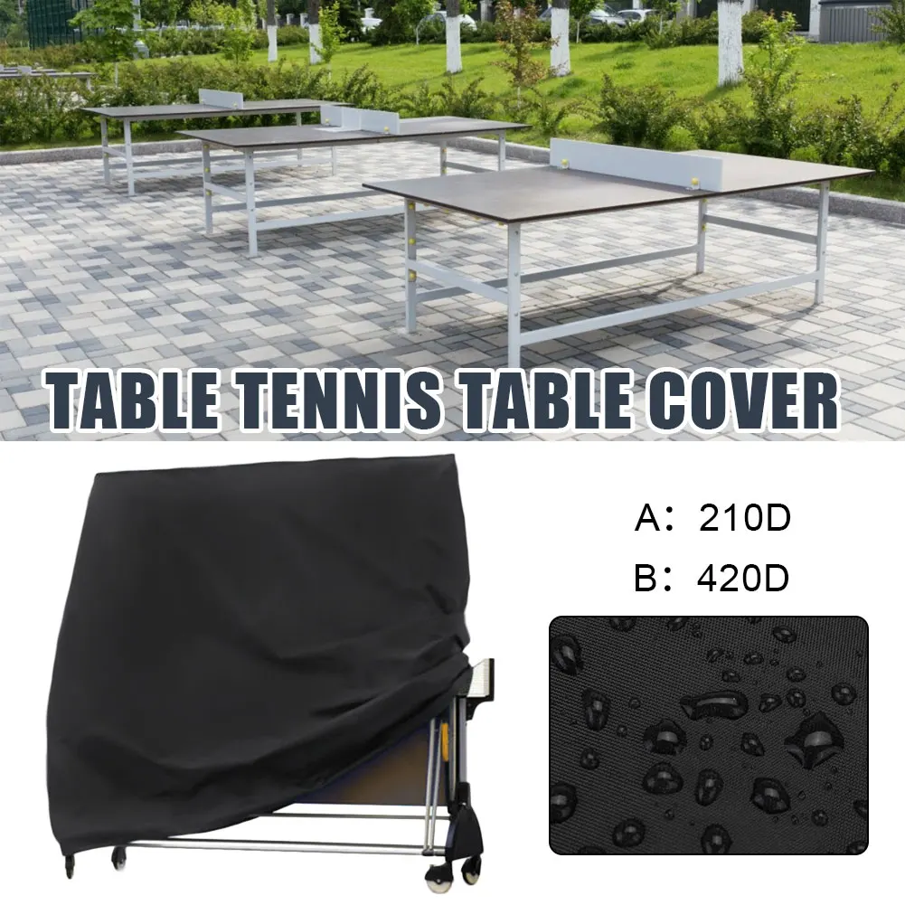 Black Waterproof Ping Pong Table Storage Table Tennis Sheet Protector Cover 