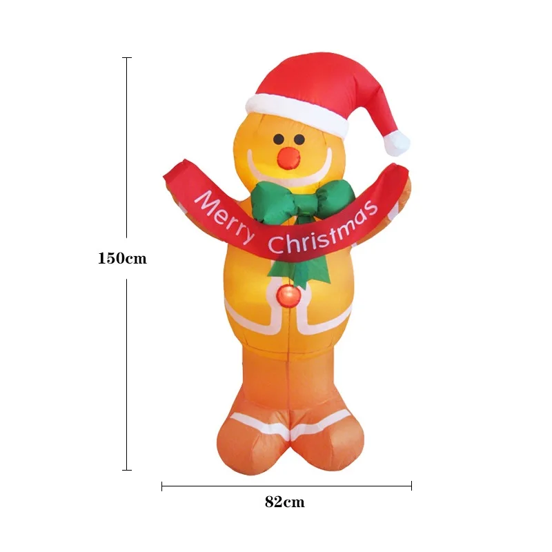 工場直送 クリスマスジンジャーブレッドマンインフレータブルledグローイングマスコット人形パーティーホリデーdiy小道具クリスマス新年ランタン店庭アート装飾 完成品 Officenterchile Com