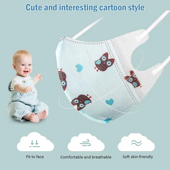 

Children Anti-pollution Disposable Masks Boys and Girls Cartoon Printing Masks Kids 4-layer 3D Dust Mask