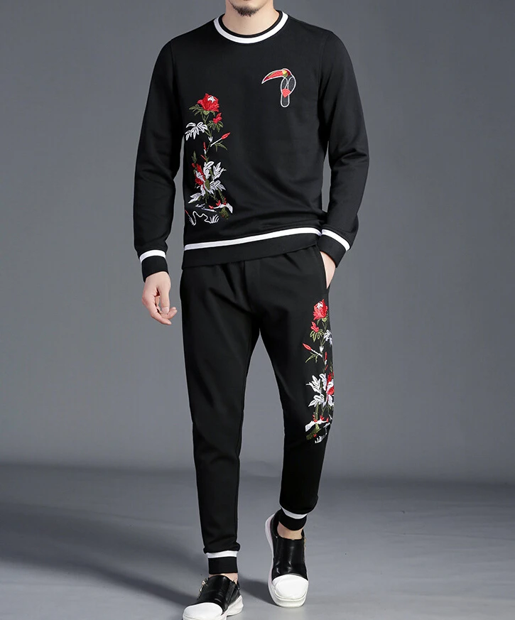 Tracksuits Outwear Hoodies cotton Male Sweatshirts set Men