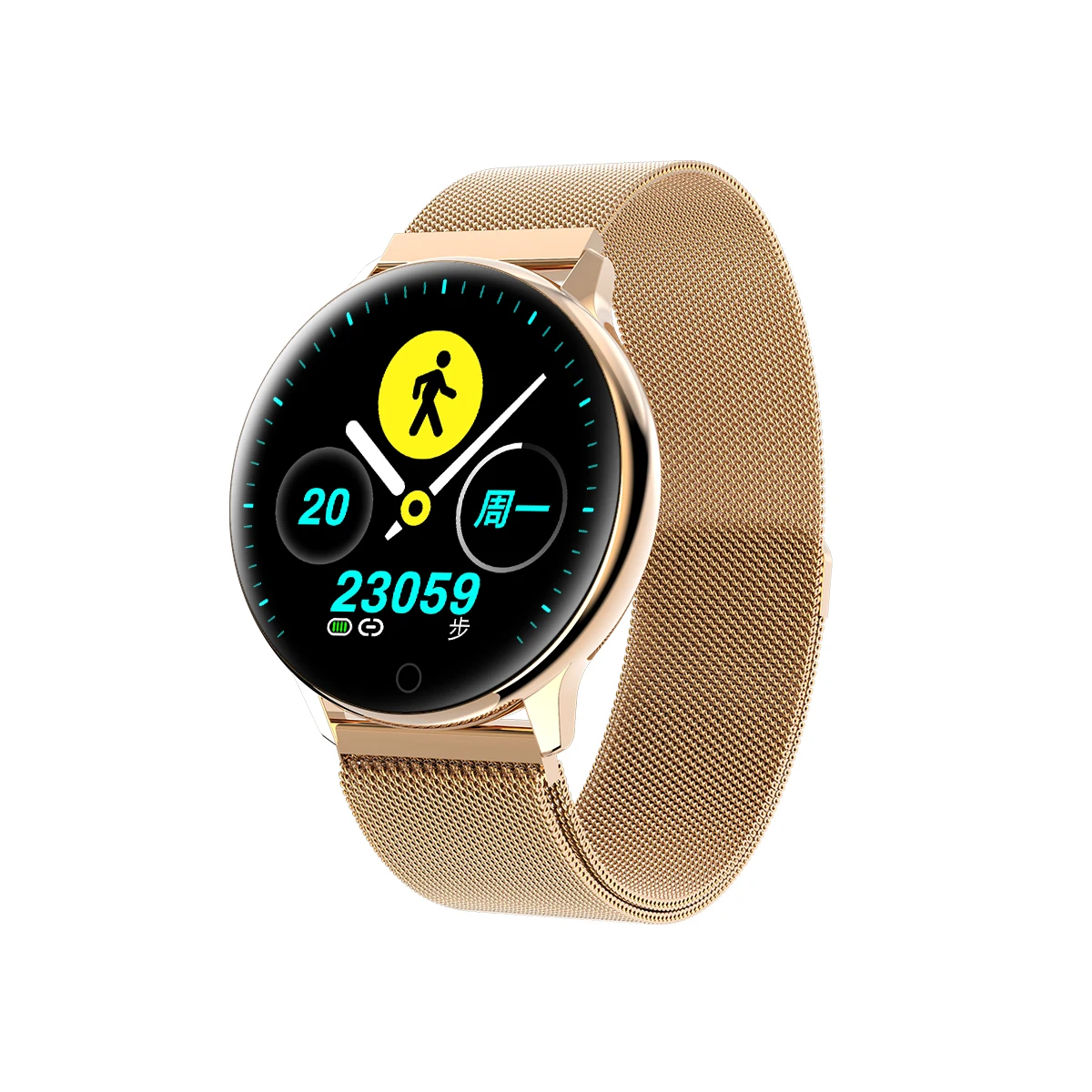 Q16 Smart Horloge Vrouwen Digitale horlogs Vrouwelijke Periode Herinnering HeartRate Waterdichte horlogs Colories Stap - Цвет: Gold Steel