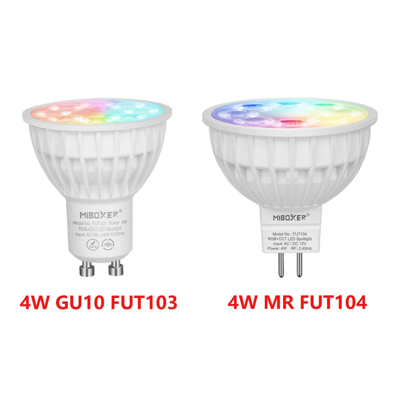 Miboxer Smart RGB+CCT LED Bulb Light E14 E27 MR16 GU10 4W 5W