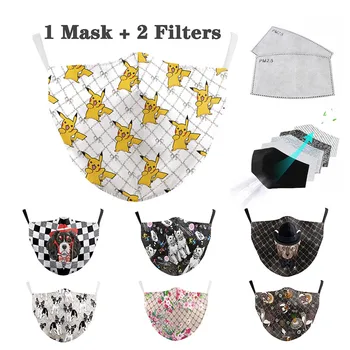 

Flower Face Cotton Mask Aztec Printed Masks Fabric Adult Unisex Protective PM 2.5 Dust Mouth Cover Washable Reusable Mouth Mask